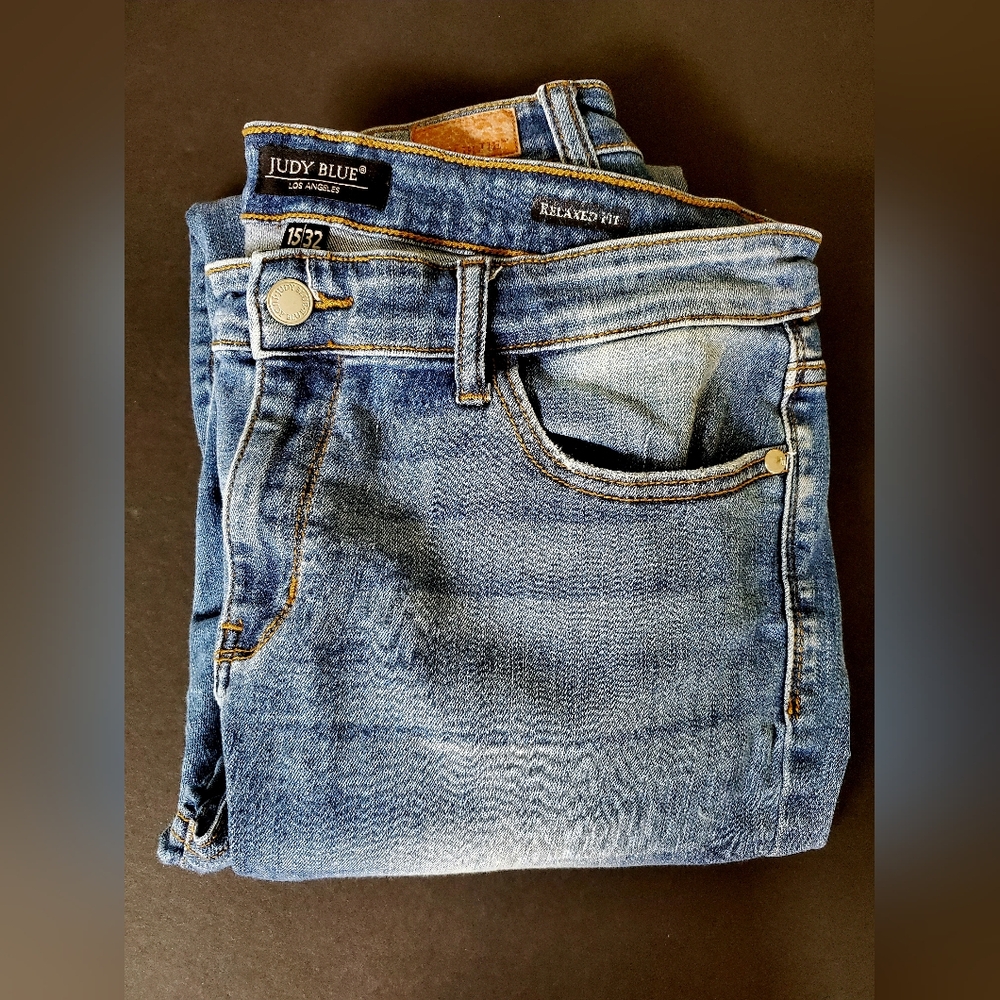Judy Blue Los Angeles Relaxed Fit Jeans Size 15/32 Blue Medium Wash Inseam 26"